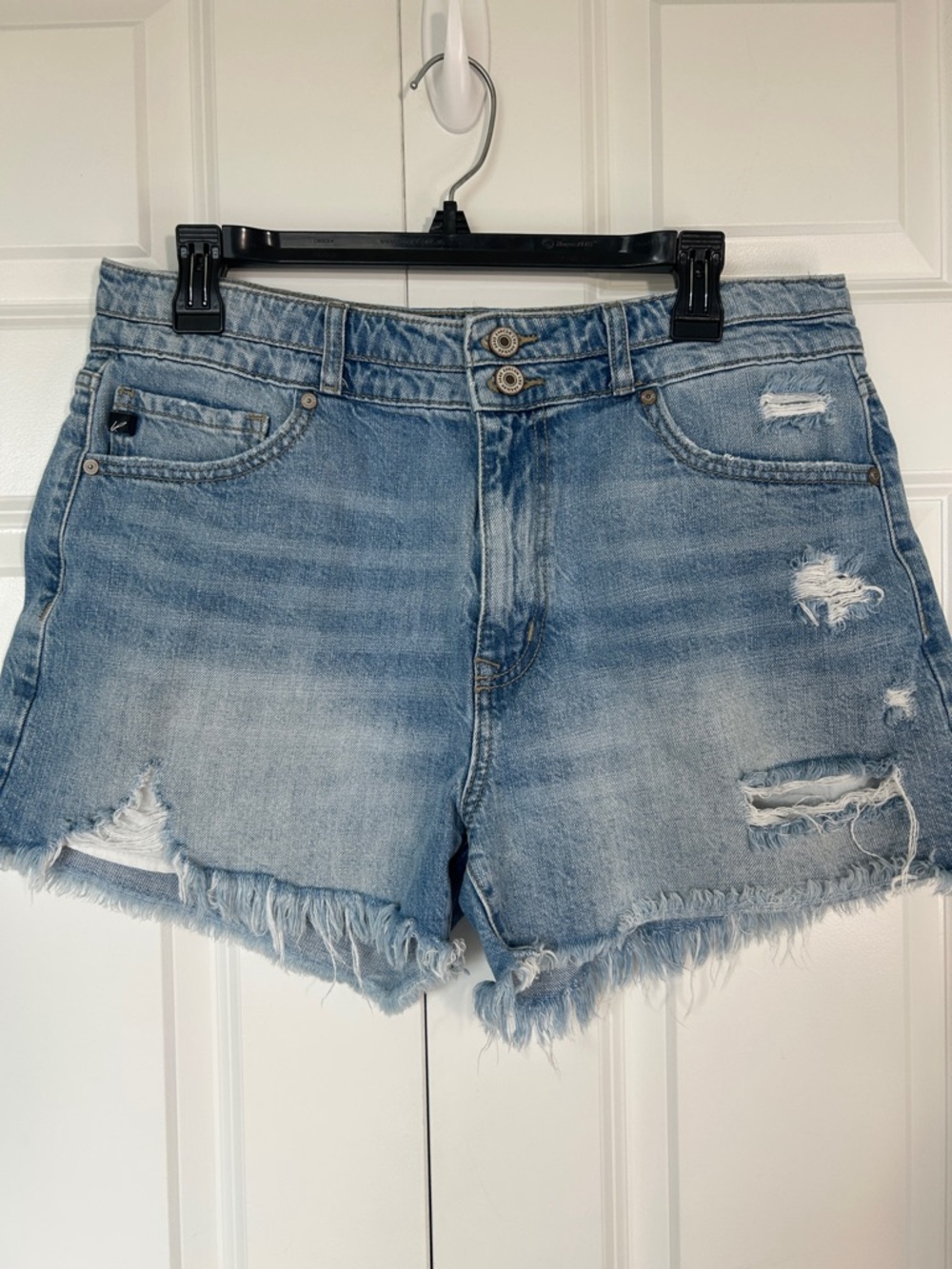 KanCan Light Wash Distressed Denim Shorts